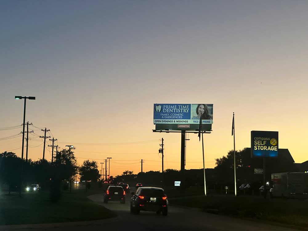 Mckinney TX Dentist Billboard on Virginia Parkway owned by Arrington Outdoor