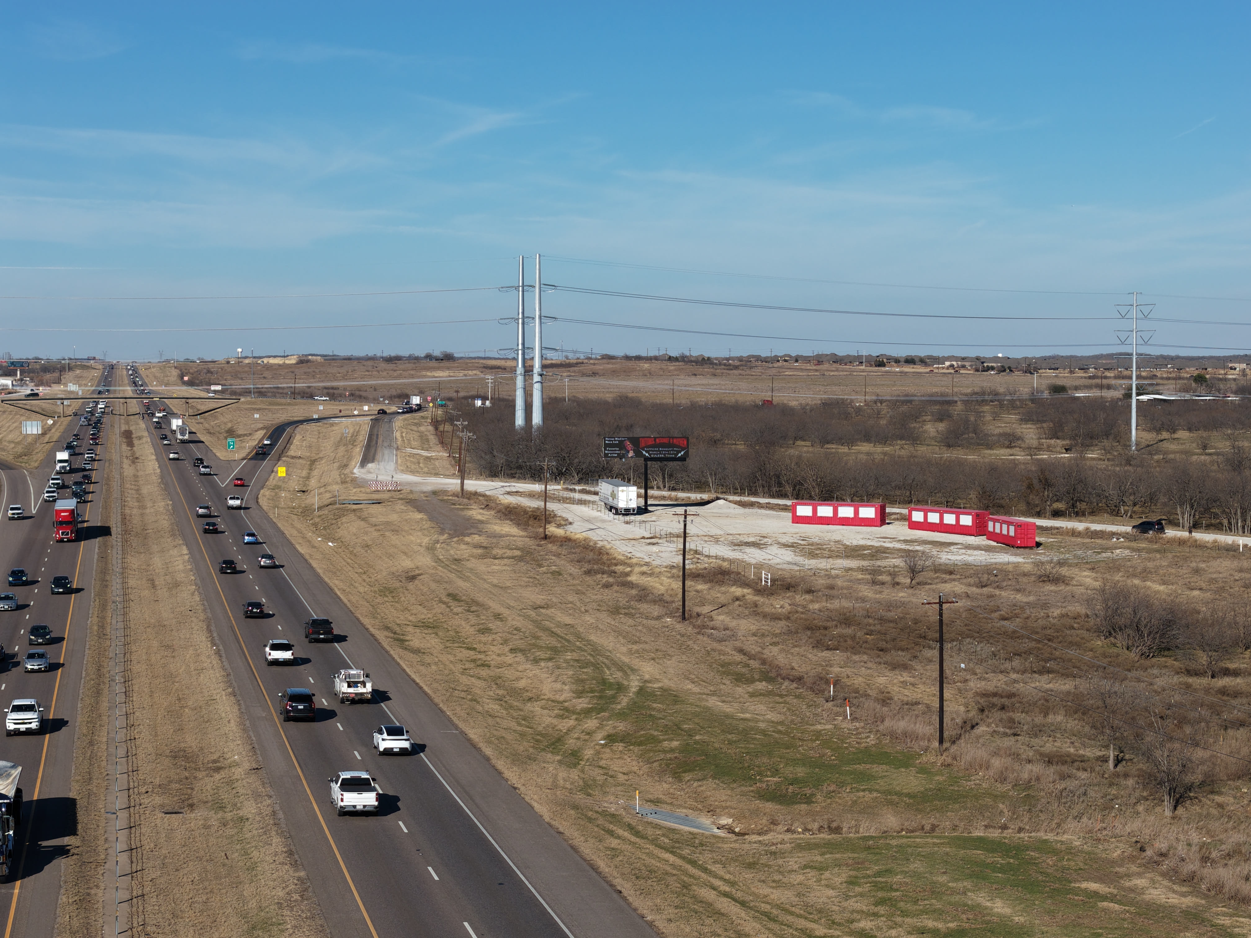 US 75 Central Expressway Billboard by Lamar Outdoor with Cracker Barrel using an Extension