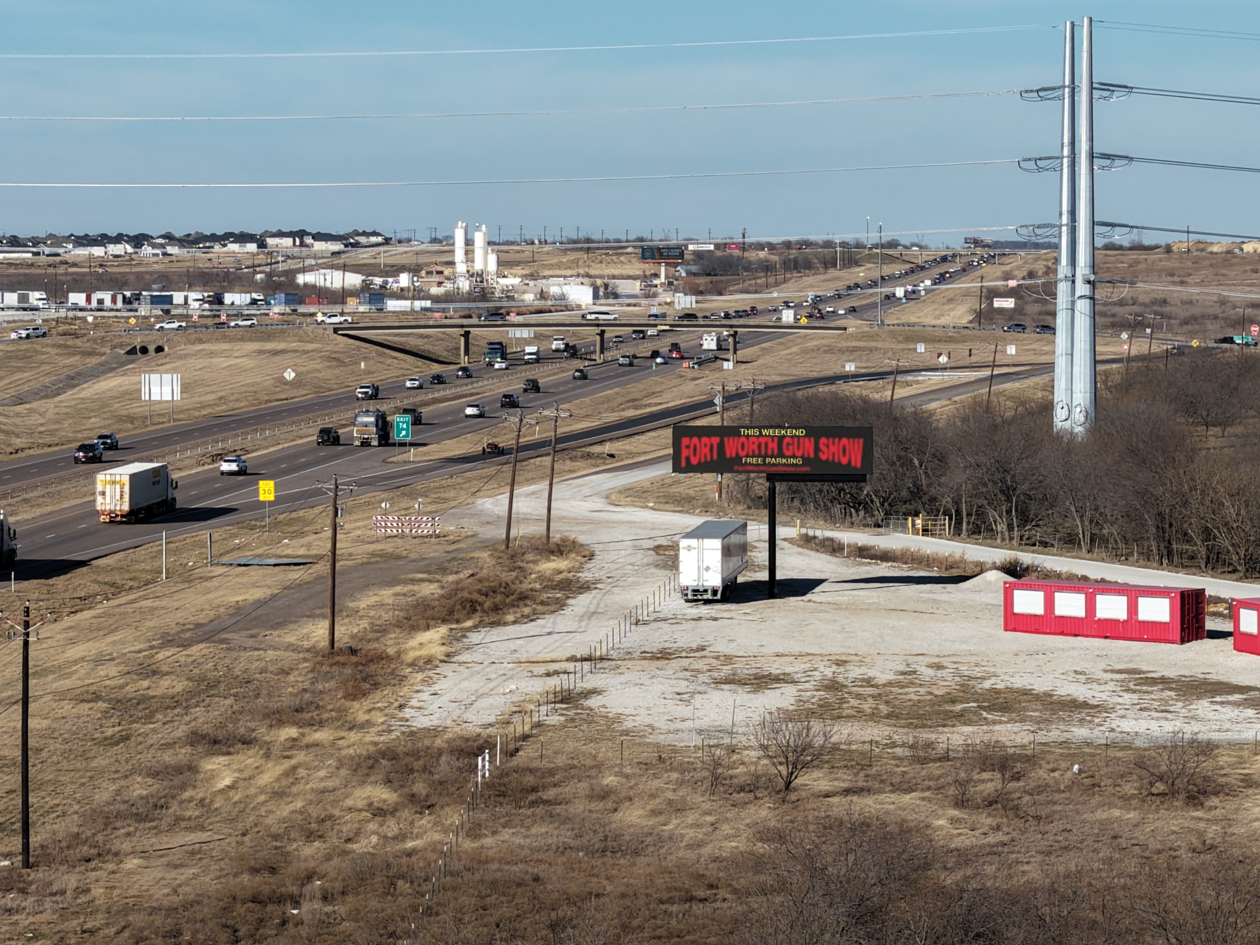 US 75 Central Expressway Billboard by Lamar Outdoor with Cracker Barrel using an Extension